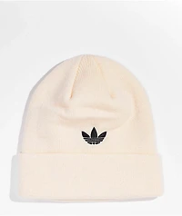 adidas Off Set 3-Stripe White Beanie