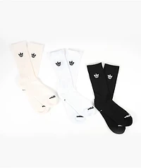 adidas Originals 2.0 White, Black & Wonder White 3 Pack Crew Socks