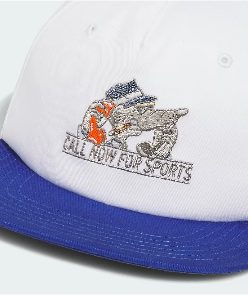 adidas Originals Call Now For Sports White & Semi-Lucid Blue Strapback Hat