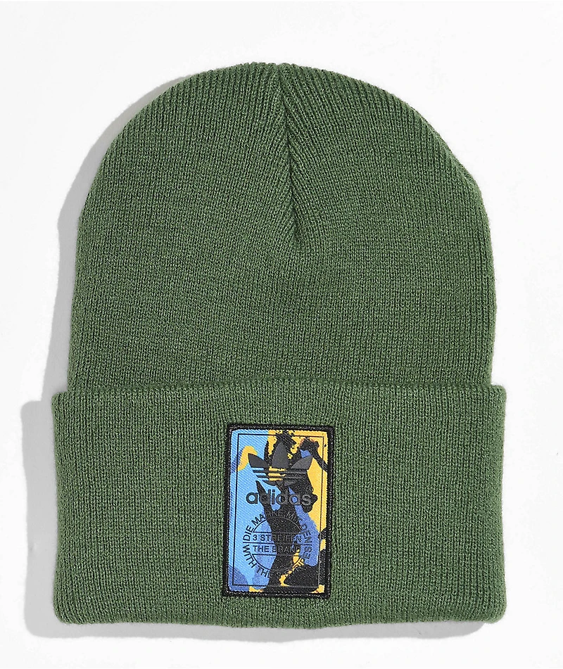 adidas Originals Camo Logo Green Beanie