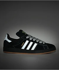 adidas Originals Campus 90's Core Black, Grey Two & Gold Metallic Skate Shoes