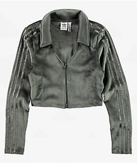 adidas Originals Carbon Corduroy Crop Zip Cardigan