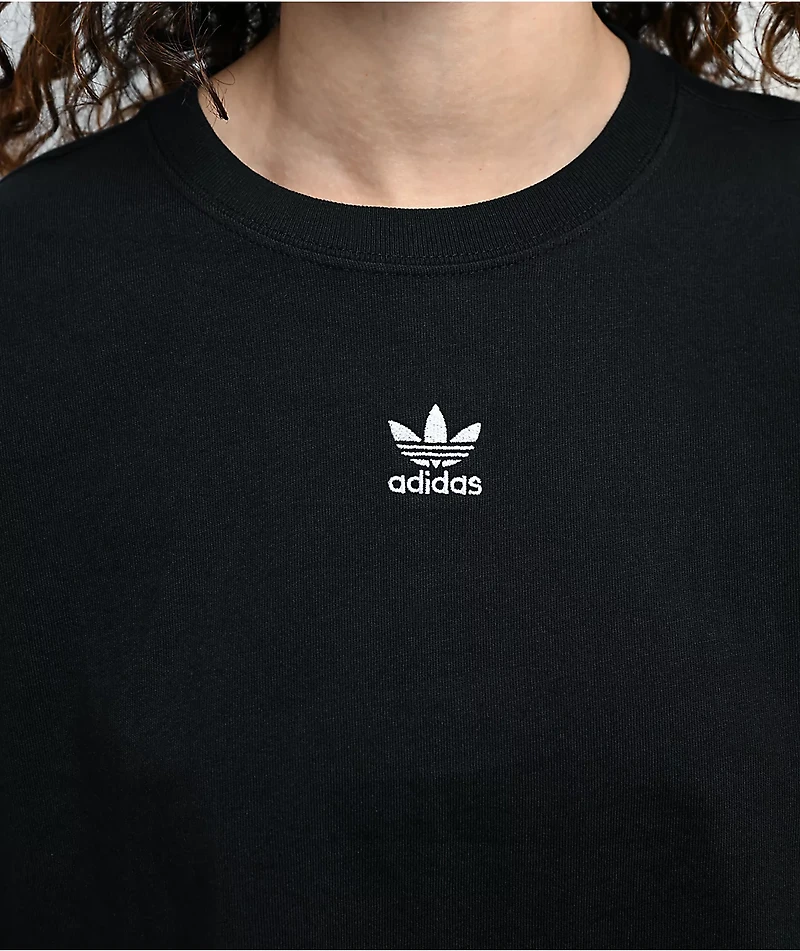 adidas Originals Essentials Black Boxy Crop T-Shirt