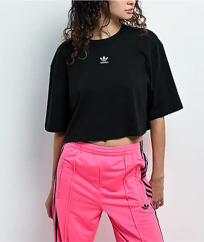 adidas Originals Essentials Black Boxy Crop T-Shirt