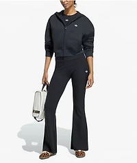 adidas Originals Essentials Fleece Black Crop Zip Hoodie