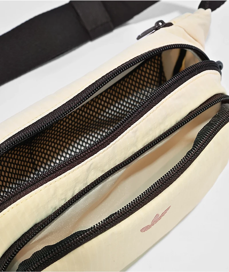 adidas Originals For All Warm Vanilla Yellow, Aurora Coffee Brown & Team Victory Red Fanny Pack