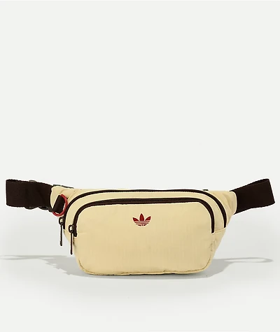 adidas Originals For All Warm Vanilla Yellow, Aurora Coffee Brown & Team Victory Red Fanny Pack
