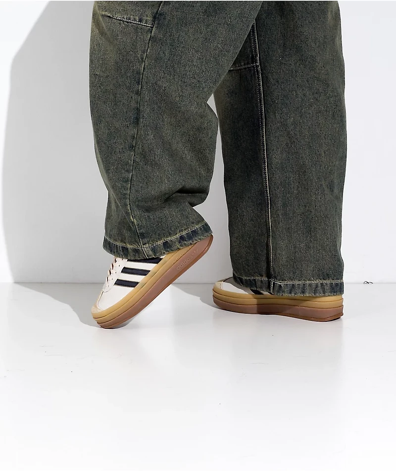 adidas Originals Gazelle Bold Cream White, Black & Sand Platform Shoes