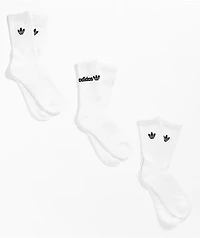 adidas Originals Icon White 3 Pack Crew Socks