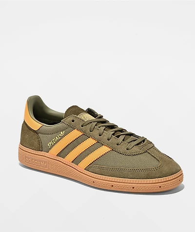 adidas Originals Kids Handball Spezial Energy Green, Pure Sulfur & Gum Shoes