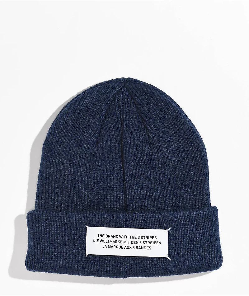 adidas Originals Layered Label Indigo Blue Beanie