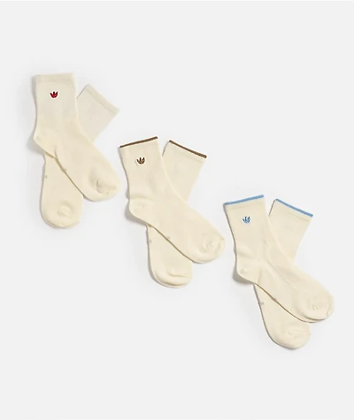 adidas Originals Lund Natural 3 Pack High Quarter Crew Socks