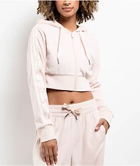 adidas Originals Plush Wonder Quartz Crop Zip Hoodie
