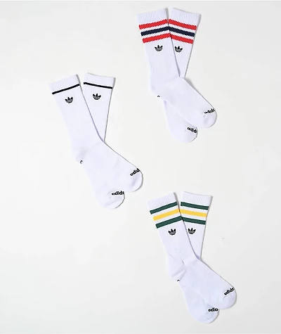 adidas Originals Roller 3.0 3 Pack White Crew Socks