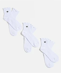 adidas Originals Ruffle 3-Pack White Ankle Socks