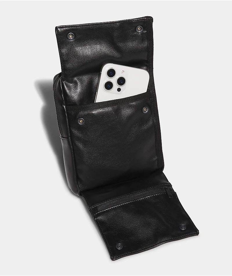 adidas Originals Skateboarding Faux-Leather Black Crossbody Bag