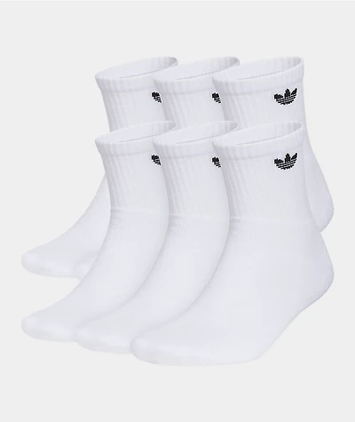 adidas Originals Trefoil 6 Pack White Ankle Socks