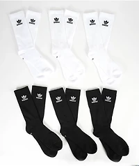 adidas Originals Trefoil Black & White 6 Pack Crew Socks