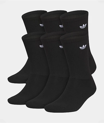 adidas Originals Trefoil Black 6 Pack Crew Socks