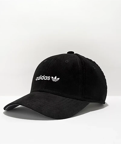 adidas Originals Trefoil Precurve Plus Black Corduroy Snapback Hat