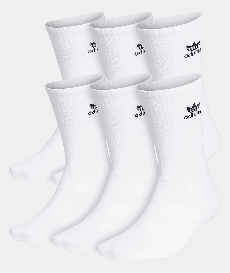 adidas Originals Trefoil White 6 Pack Crew Socks
