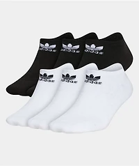 adidas Originals Trefoil White 6 Pack No Show Socks