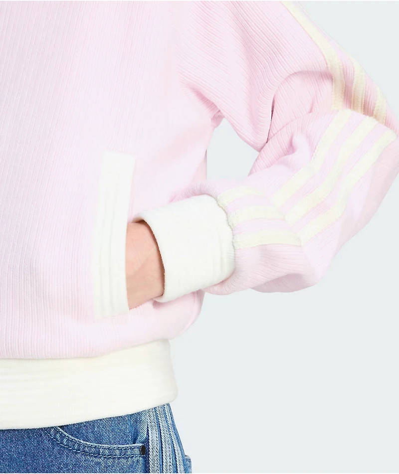 adidas Originals Velour Clear Pink Knit Track Jacket