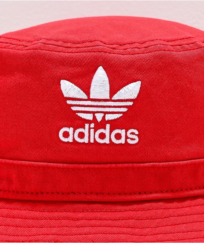 adidas Originals Washed Red Bucket Hat