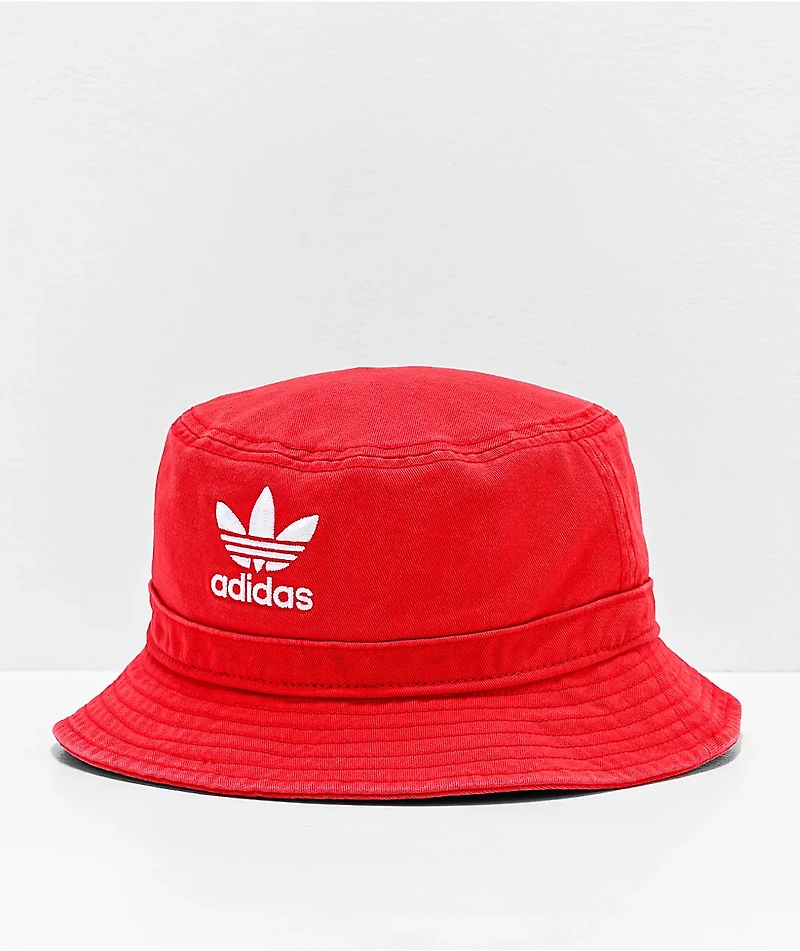 adidas Originals Washed Red Bucket Hat
