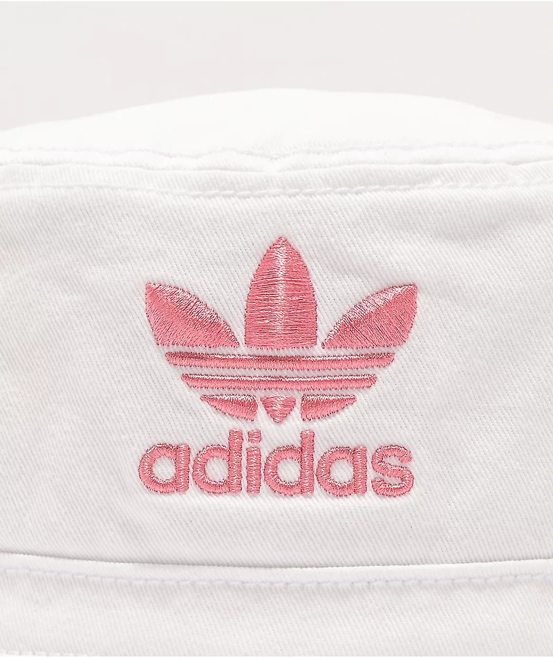 adidas Originals Washed White & Pink Bucket Hat