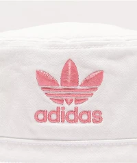 adidas Originals Washed White & Pink Bucket Hat