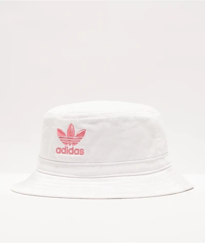 adidas Originals Washed White & Pink Bucket Hat