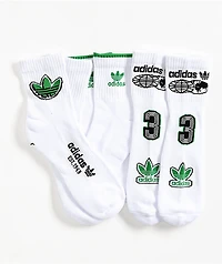 adidas Originals Worldwide White 3 Pack Quarter Socks