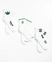 adidas Originals Worldwide White 3 Pack Quarter Socks