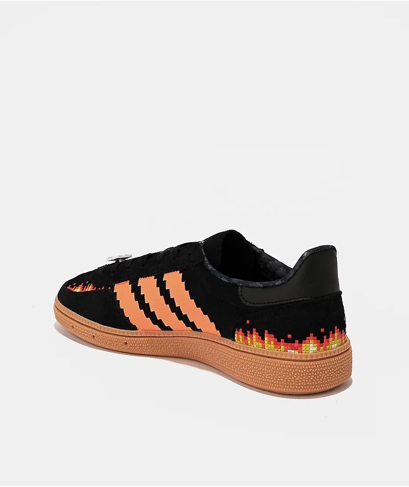 adidas Originals x Minecraft Handball Spezial Core Black & Pure Orange Shoes