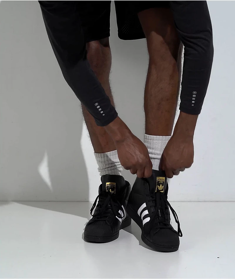 adidas Pro Model ADV Core Black & Crystal White High Top Skate Shoes