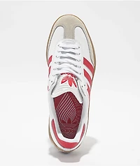adidas Puig Samba Cloud White, Better Scarlet, & Gum Skate Shoes