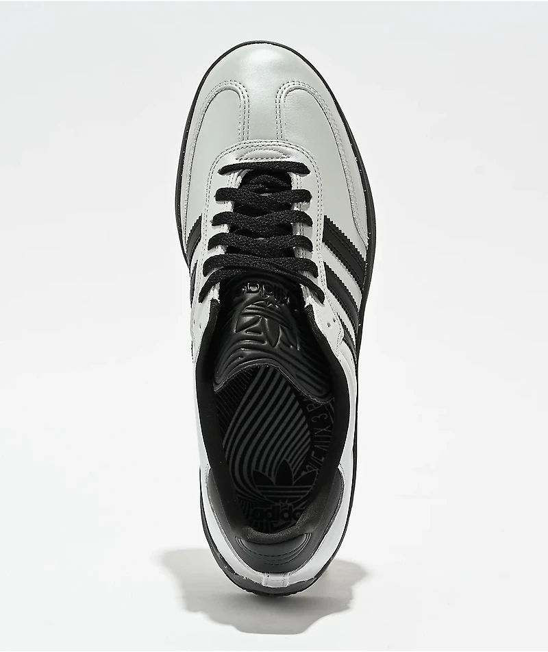 adidas Puig Samba Silver Metallic & Core Black Skate Shoes