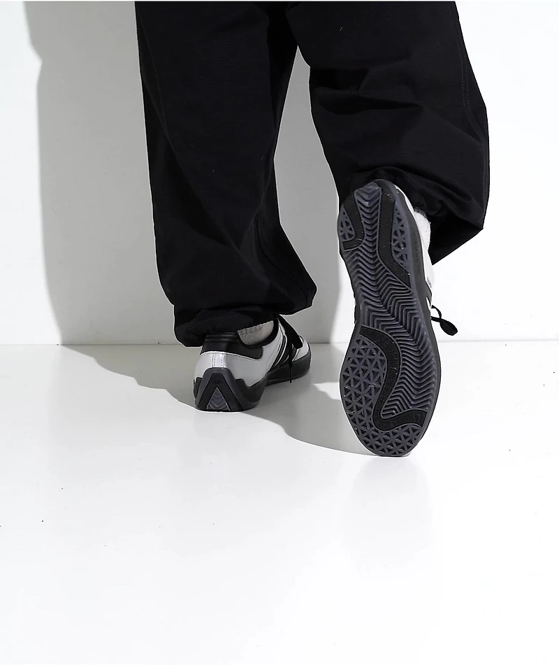 adidas Puig Samba Silver Metallic & Core Black Skate Shoes