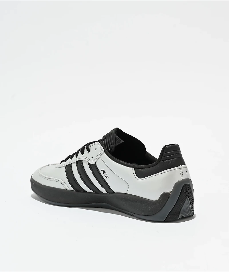 adidas Puig Samba Silver Metallic & Core Black Skate Shoes