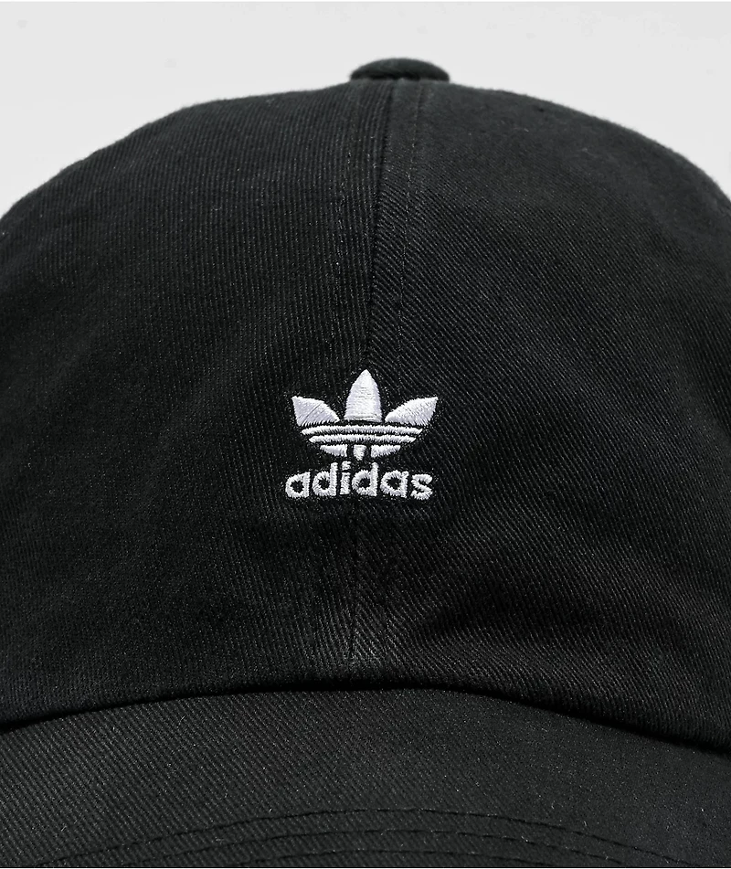 adidas Relaxed Mini Logo Black Strapback Hat