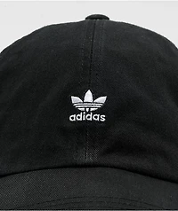 adidas Relaxed Mini Logo Black Strapback Hat