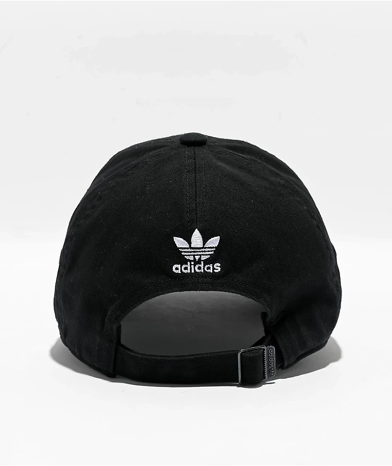 adidas Relaxed Mini Logo Black Strapback Hat