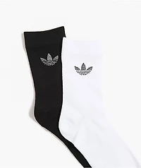 adidas Rhinestone 2 Pack Black & White Ankle Socks