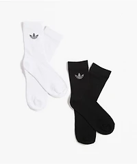 adidas Rhinestone 2 Pack Black & White Ankle Socks