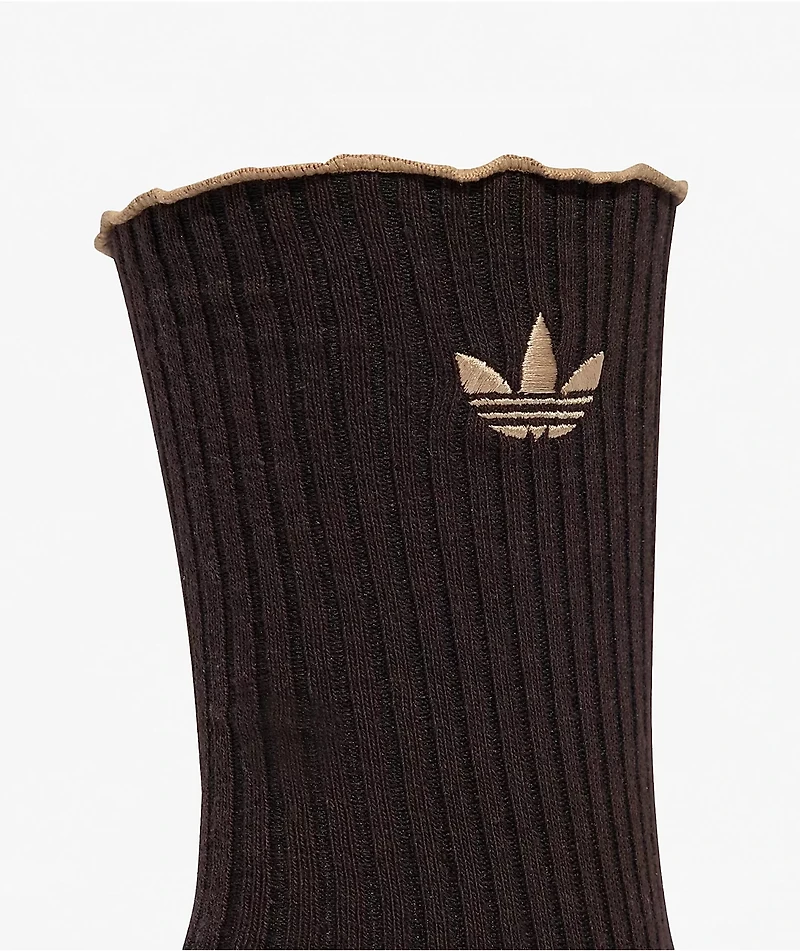 adidas Ruffle 2 Pack Magic Beige & Aurora Coffee Crew Socks