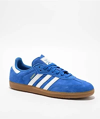 adidas Samba ADV Bluebird, White & Gum Skate Shoes