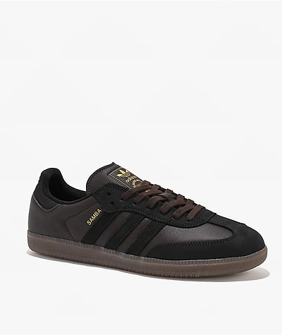 adidas Samba ADV Dark Brown, Black & Gum Skate Shoes