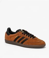 adidas Samba ADV Dusky Bronze, Core Black, & Gum Skate Shoes
