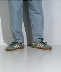 adidas Samba ADV Silver Green, Wonder White & Gum Skate Shoes